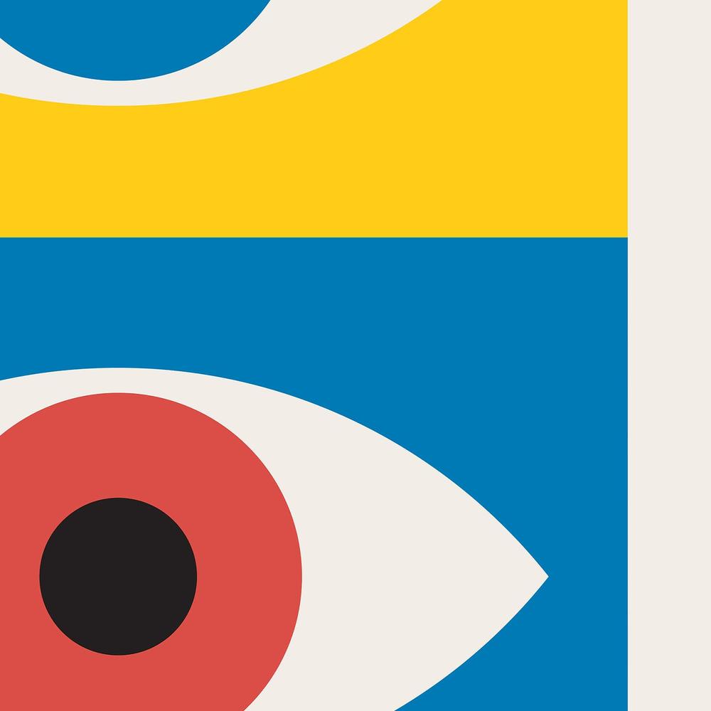 Bauhaus Geometric Eyes-by-Retrodrome-wall-art-print-canvas-poster-framed-Gioia