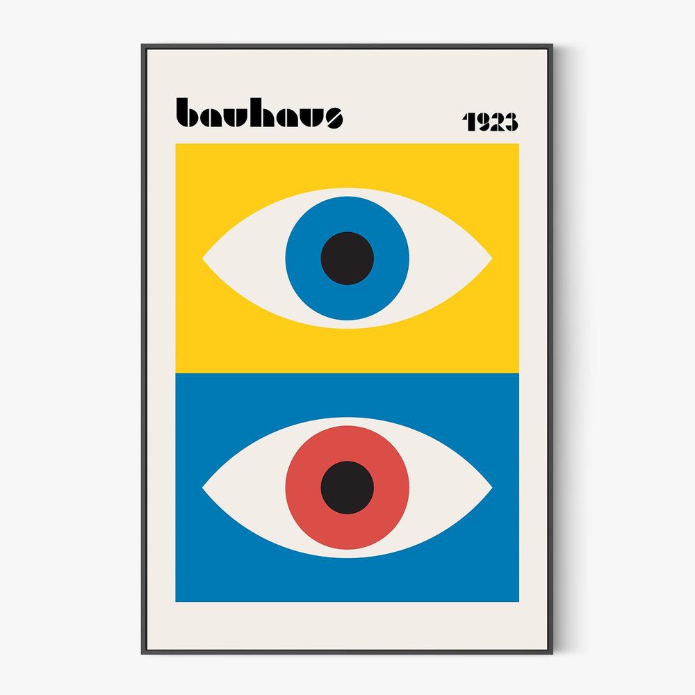 Bauhaus Geometric Eyes-by-Retrodrome-wall-art-print-canvas-poster-framed-Gioia