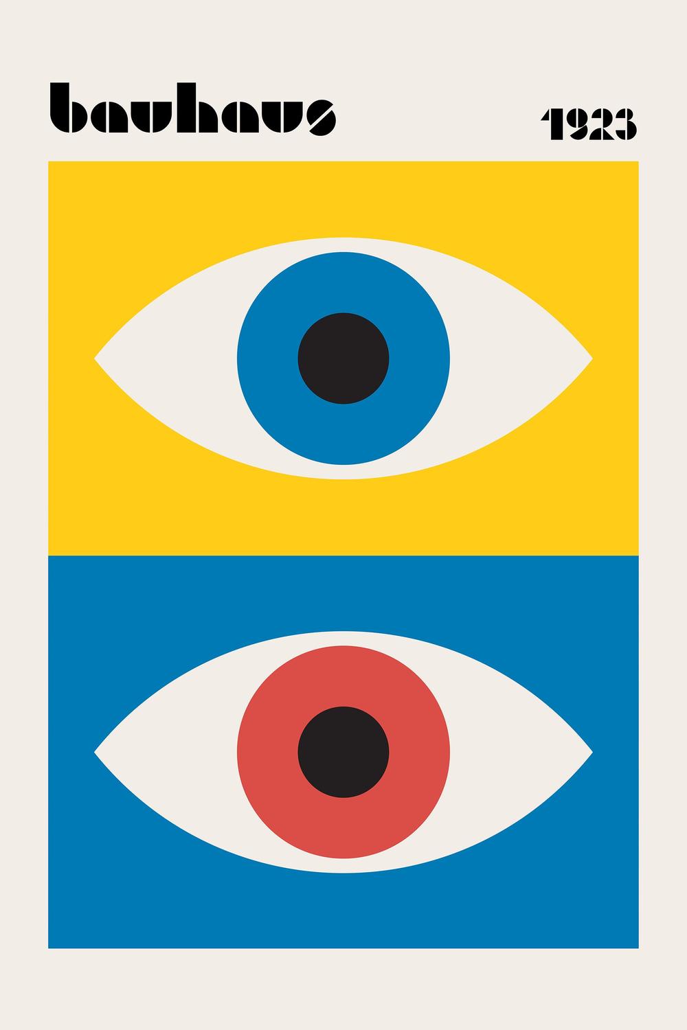 Bauhaus Geometric Eyes-by-Retrodrome-wall-art-print-canvas-poster-framed-Gioia