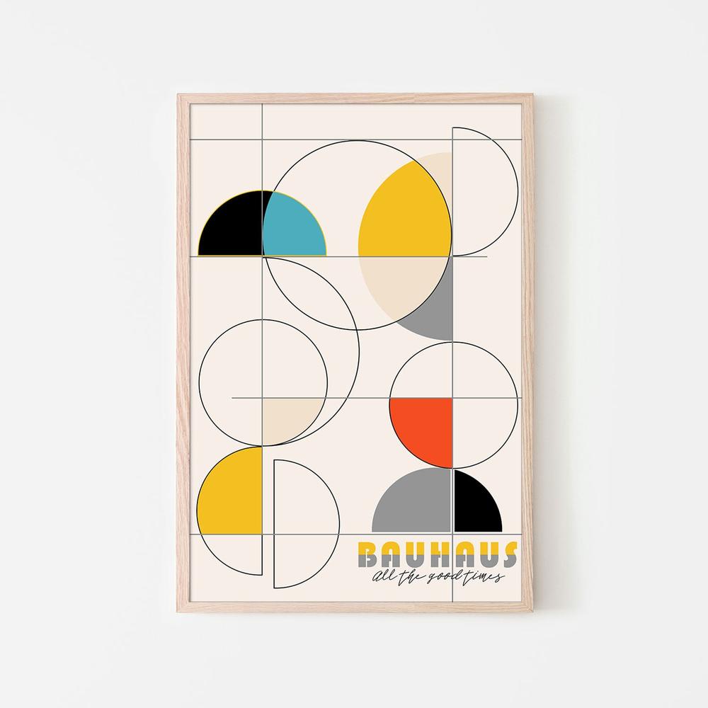Bauhaus Geometric Shapes-by-CATS AND DOTZ-wall-art-print-canvas-poster-framed-Gioia