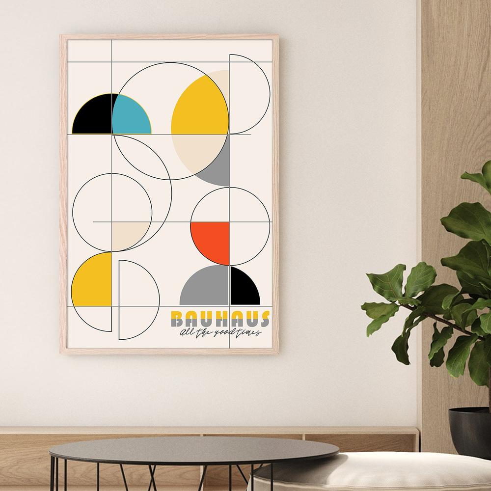 Bauhaus Geometric Shapes-by-CATS AND DOTZ-wall-art-print-canvas-poster-framed-Gioia