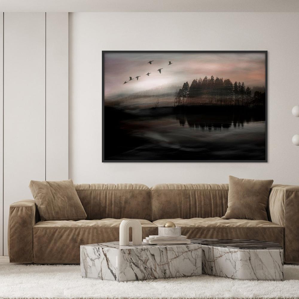 Birds Over Misty Lake-by-Christina Sillen-wall-art-print-canvas-poster-framed-Gioia