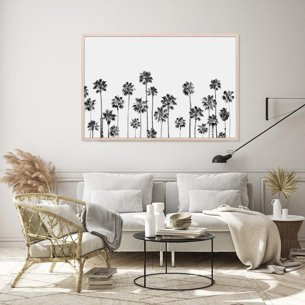 Black and White Palms, Style B-by-Gal Pittel-wall-art-print-canvas-poster-framed-Gioia