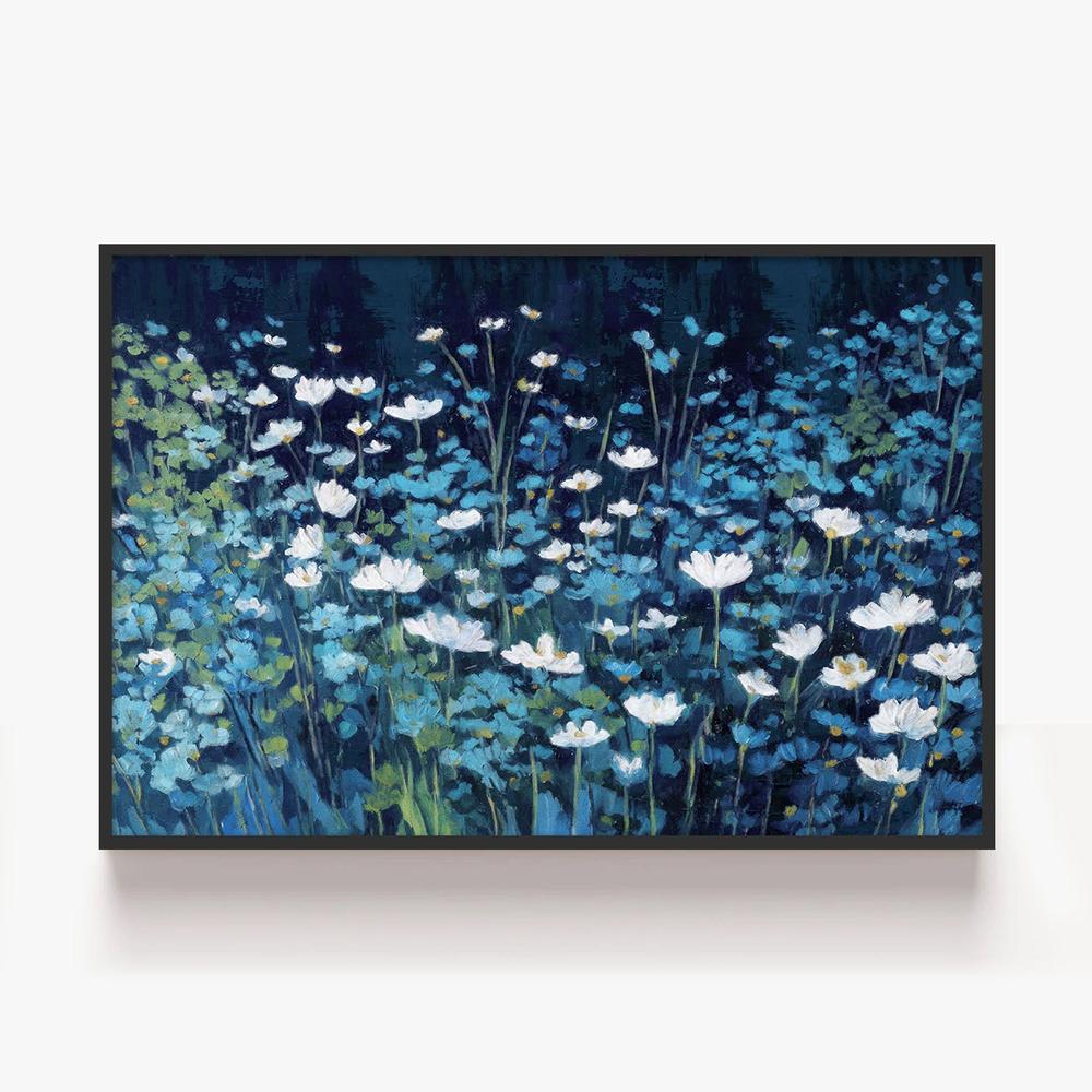 Blue Floral Field, Style B-by-Gioia Template-wall-art-print-canvas-poster-framed-Gioia