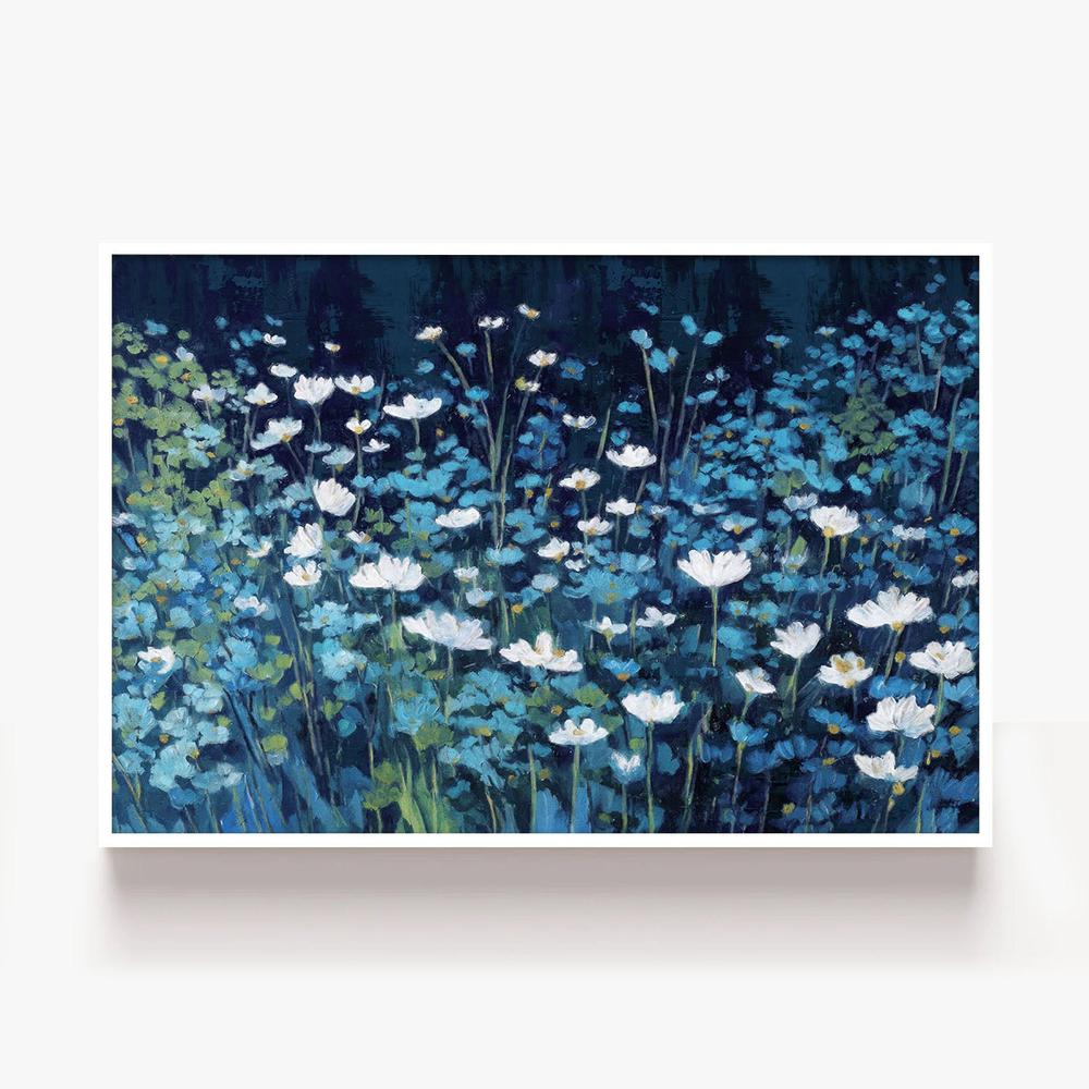 Blue Floral Field, Style B-by-Gioia Template-wall-art-print-canvas-poster-framed-Gioia