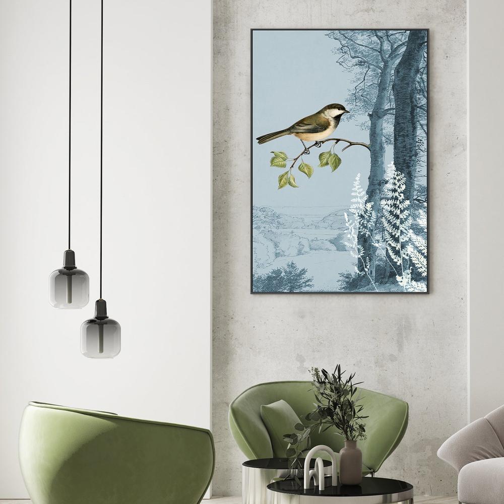 wall-art-print-canvas-poster-framed-Blue Forest Bird-2