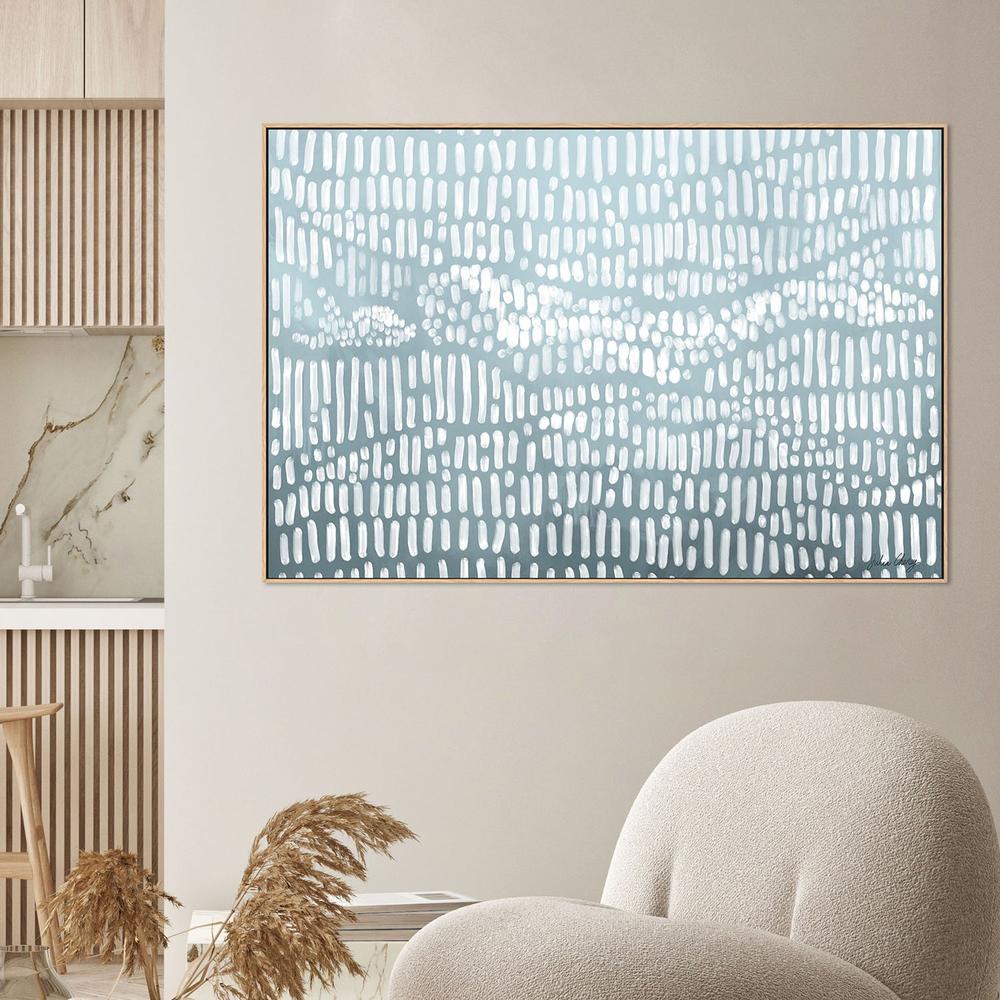wall-art-print-canvas-poster-framed-Blue Wavy Abstract-2