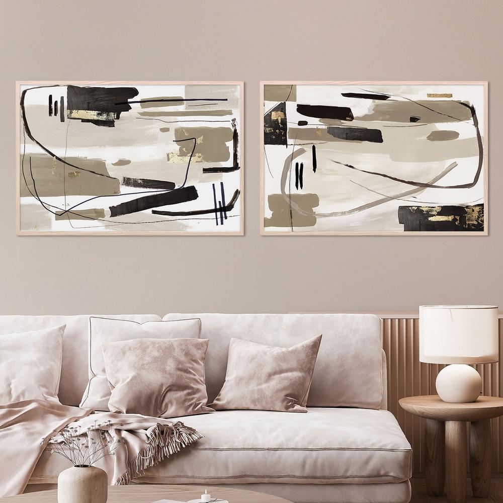 Bold Brushstrokes, Style A & B, Set Of 2-by-Tom Reeves-wall-art-print-canvas-poster-framed-Gioia