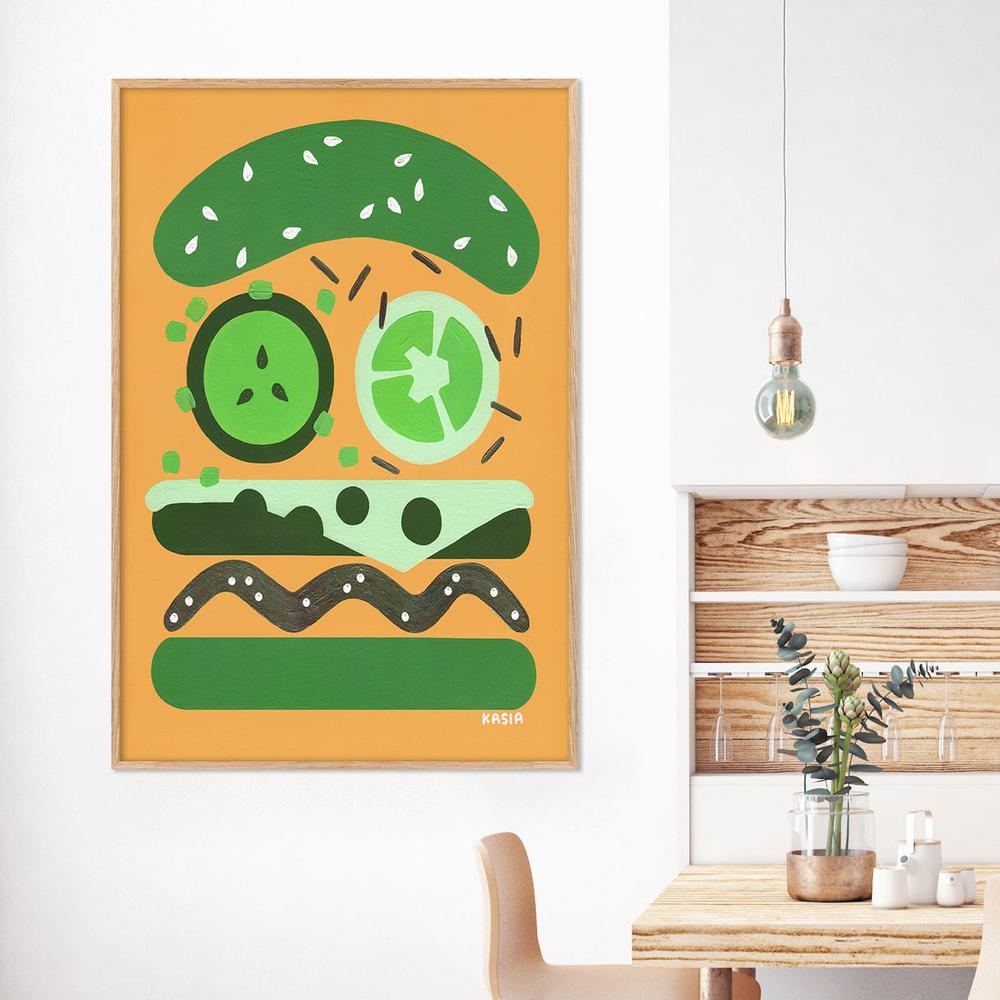 Burger for Oscar-by-Kasia Amanda-wall-art-print-canvas-poster-framed-Gioia