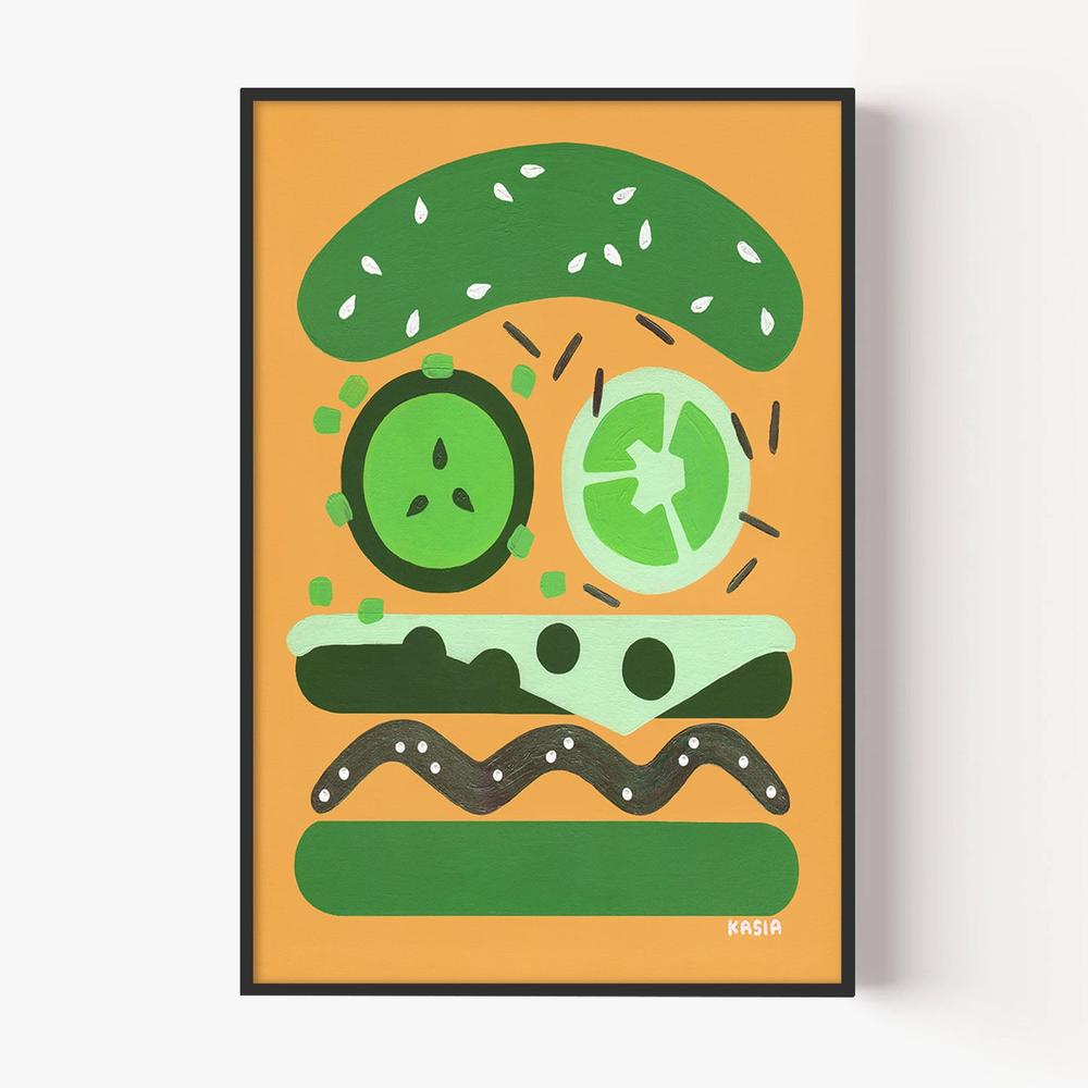 Burger for Oscar-by-Kasia Amanda-wall-art-print-canvas-poster-framed-Gioia