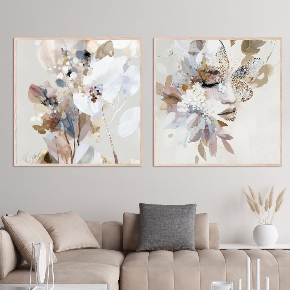 Butterfly Dust & Butterfly Dust, Abstract Pair, Set Of 2-by-Bella Eve-wall-art-print-canvas-poster-framed-Gioia