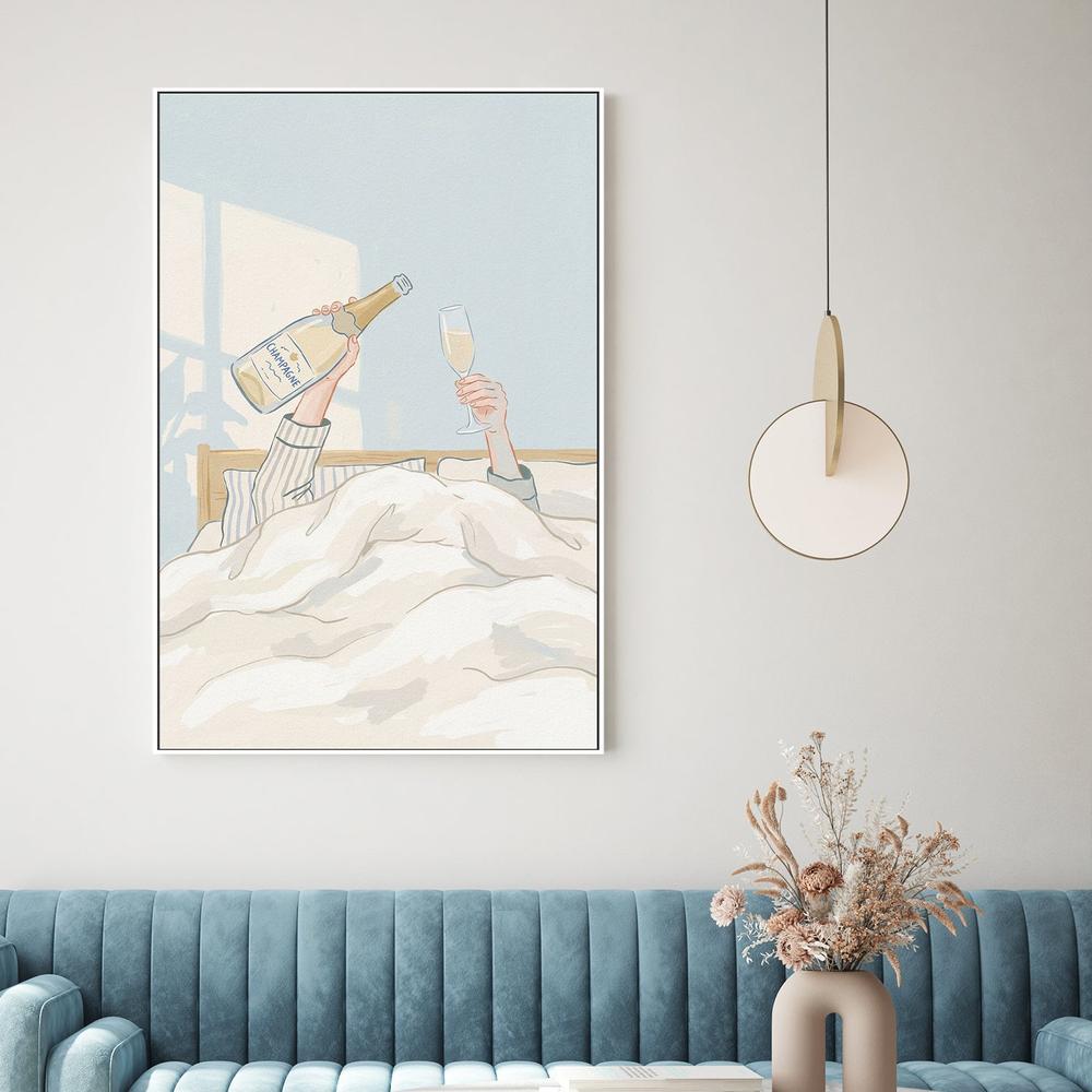 wall-art-print-canvas-poster-framed-Champagne Morning in Bed-2