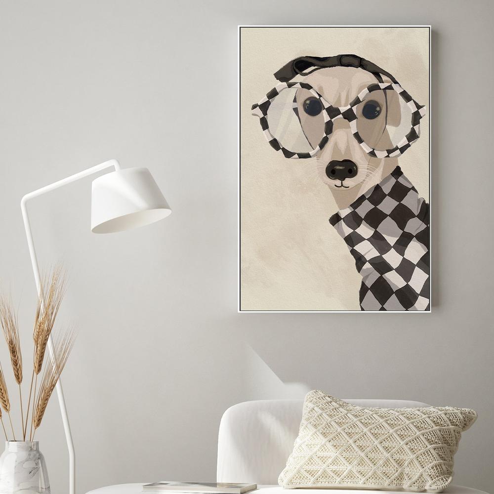 Chic Greyhound In Glasses-by-Lisa Solomoniuk-wall-art-print-canvas-poster-framed-Gioia