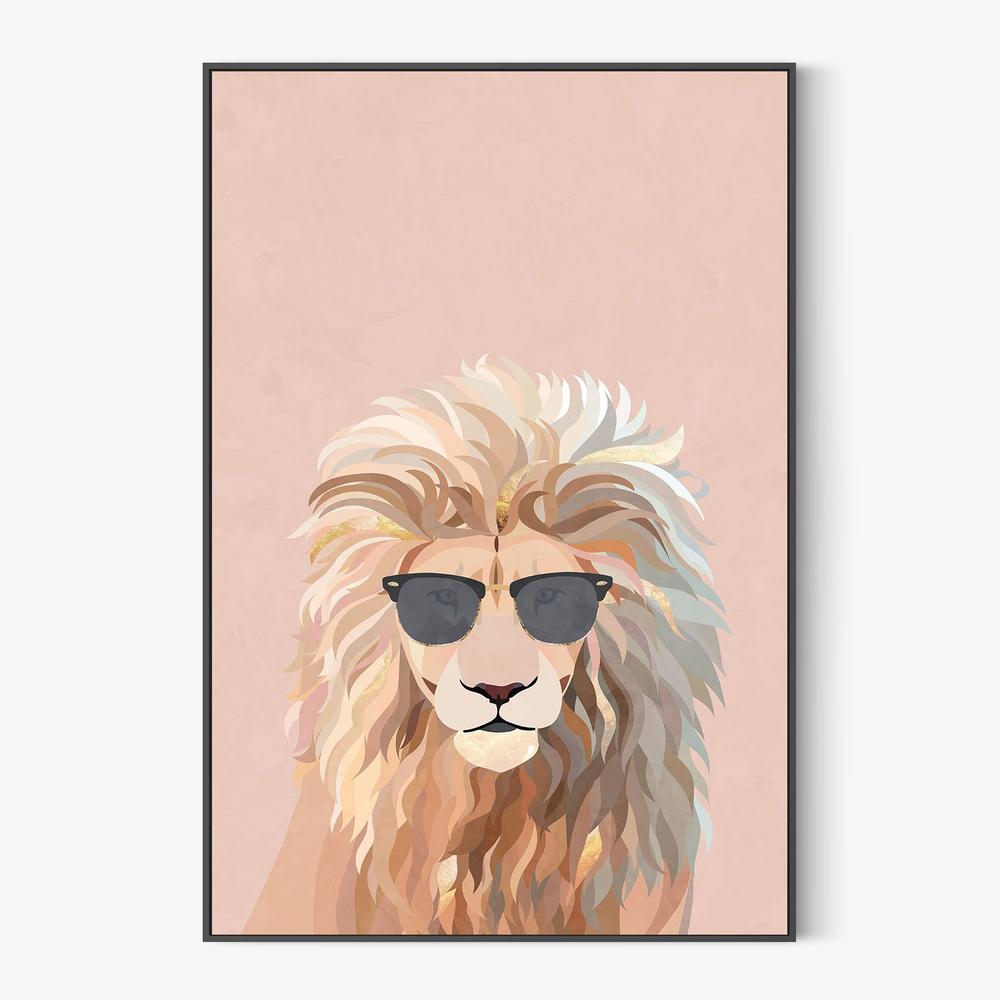 Chic Lion In Sunglasses-by-Sarah Manovski-wall-art-print-canvas-poster-framed-Gioia