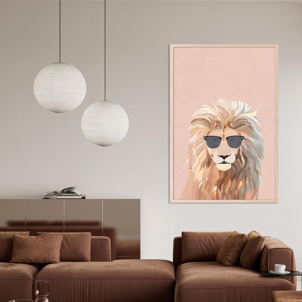 Chic Lion In Sunglasses-by-Sarah Manovski-wall-art-print-canvas-poster-framed-Gioia