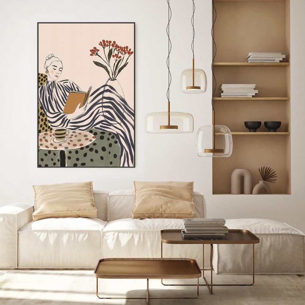 Chic Woman Reading-by-CATS AND DOTZ-wall-art-print-canvas-poster-framed-Gioia