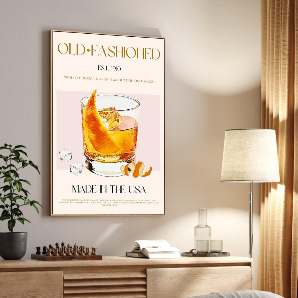 Classic Old Fashioned Cocktail-by-Nazma Khokhar-wall-art-print-canvas-poster-framed-Gioia