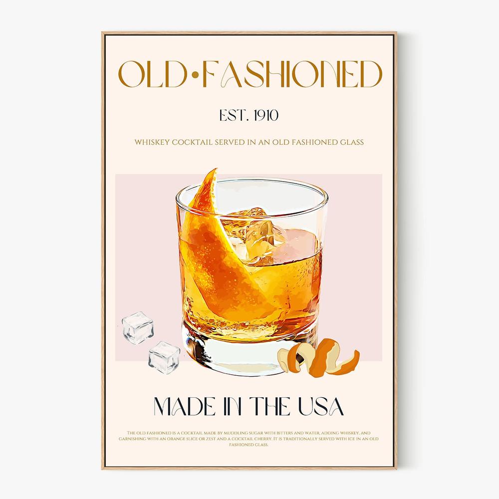 Classic Old Fashioned Cocktail-by-Nazma Khokhar-wall-art-print-canvas-poster-framed-Gioia