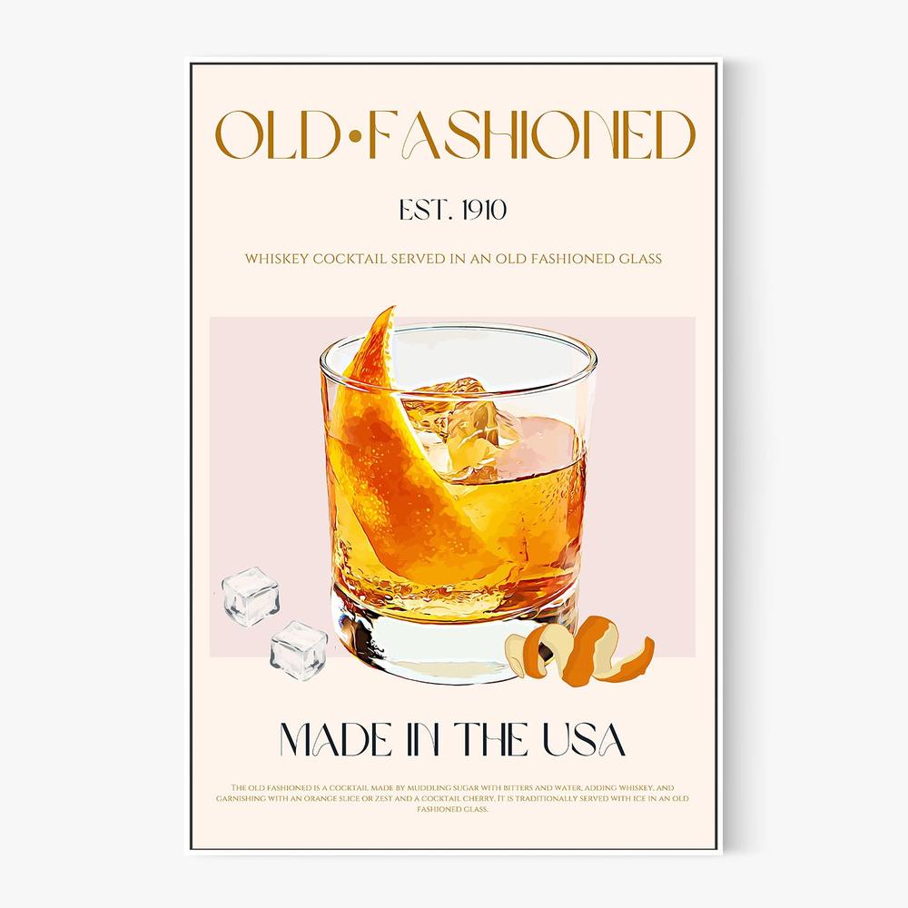 Classic Old Fashioned Cocktail-by-Nazma Khokhar-wall-art-print-canvas-poster-framed-Gioia