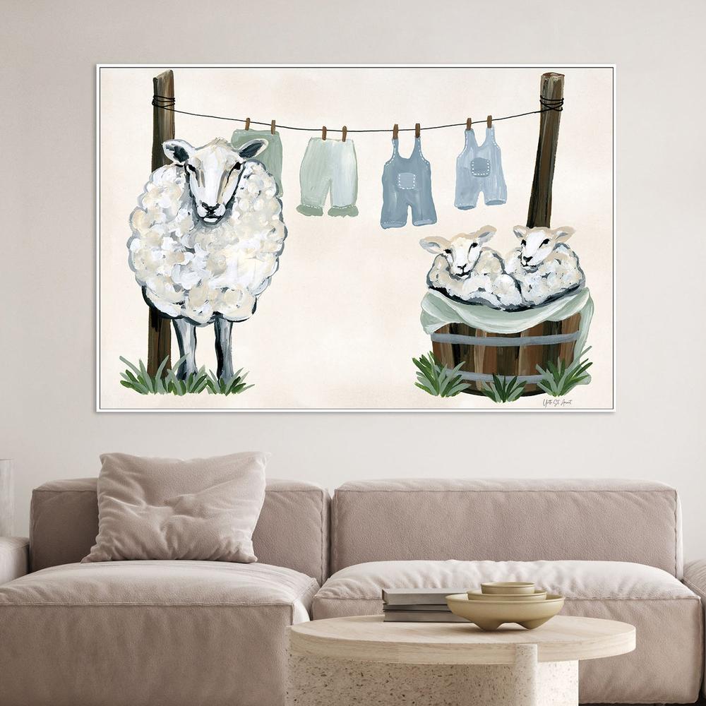 Clothesline Sheep-by-Yvette St. Amant-wall-art-print-canvas-poster-framed-Gioia