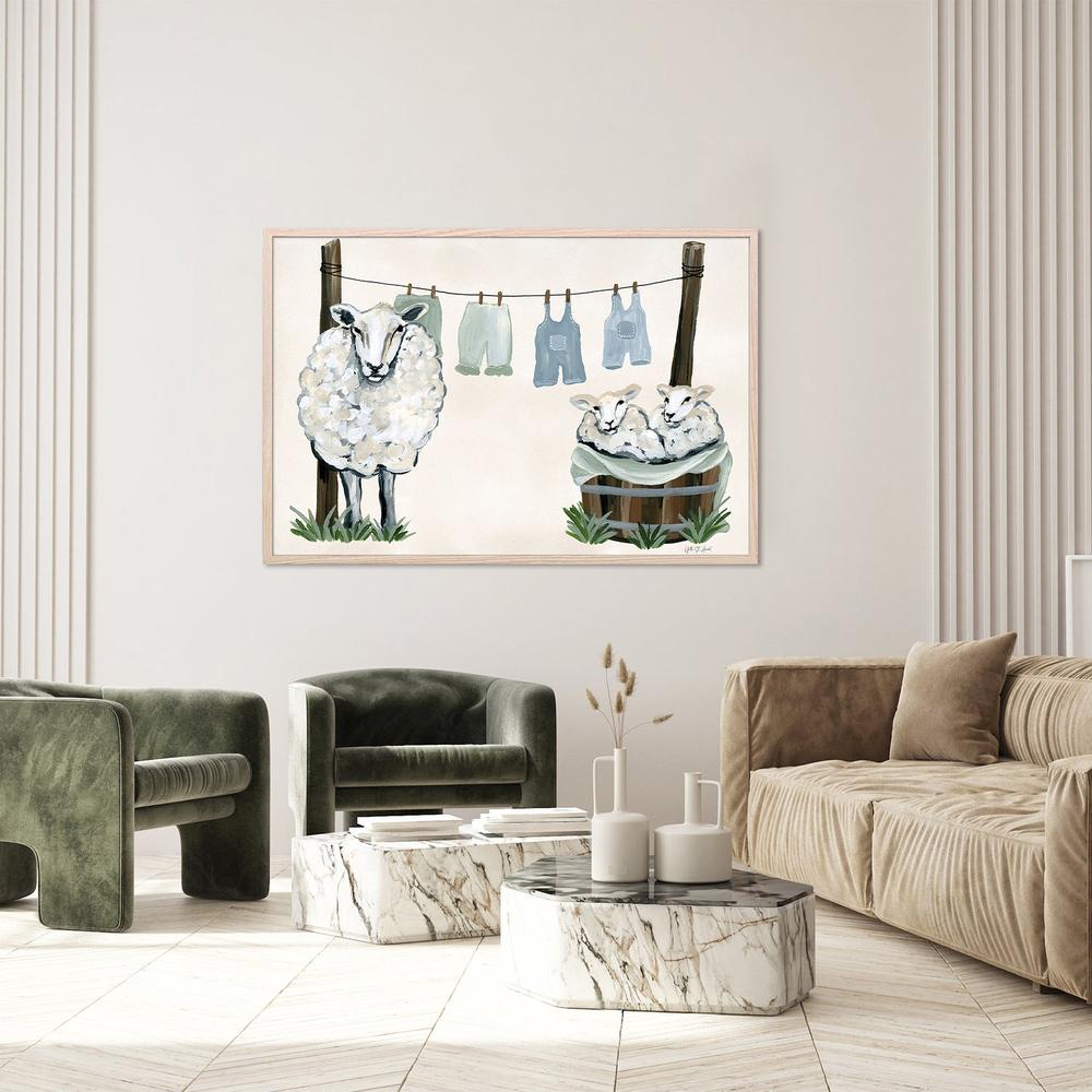 Clothesline Sheep-by-Yvette St. Amant-wall-art-print-canvas-poster-framed-Gioia