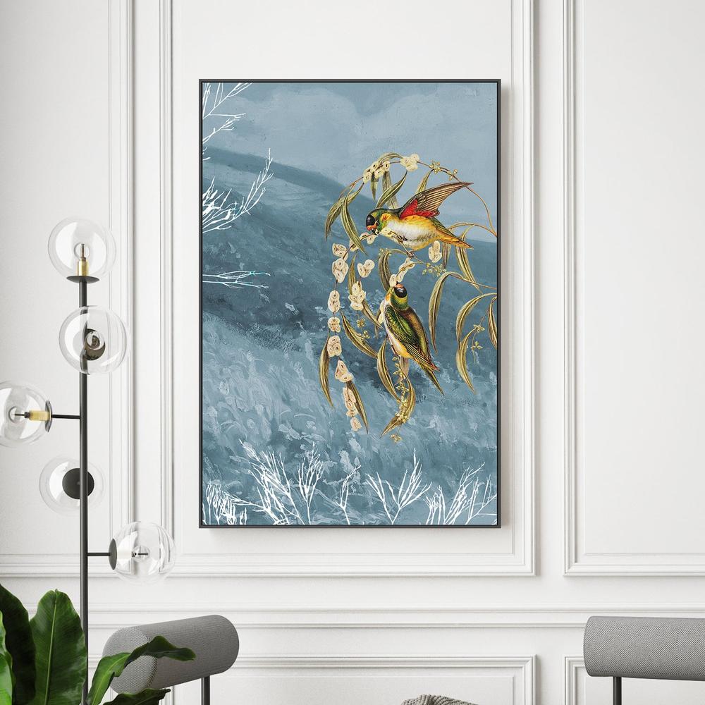 wall-art-print-canvas-poster-framed-Colorful Birds on Branches-2