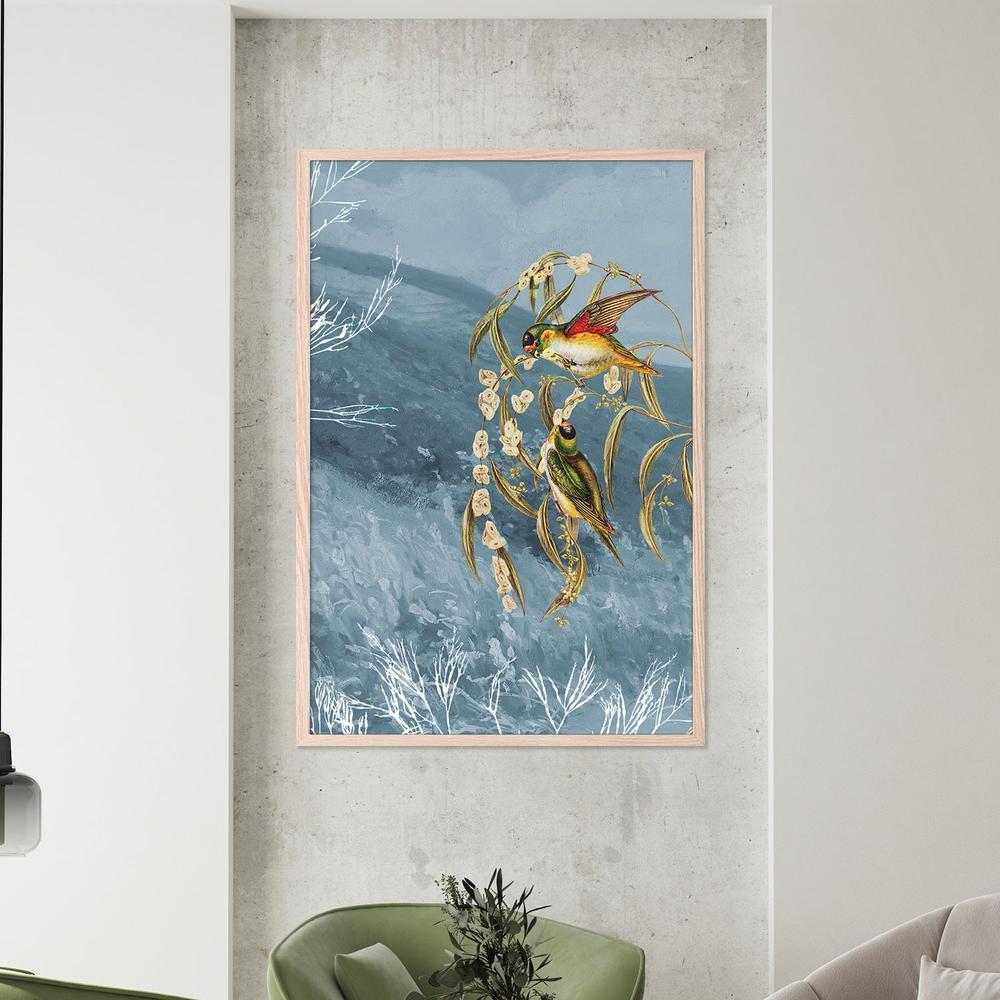 wall-art-print-canvas-poster-framed-Colorful Birds on Branches-7