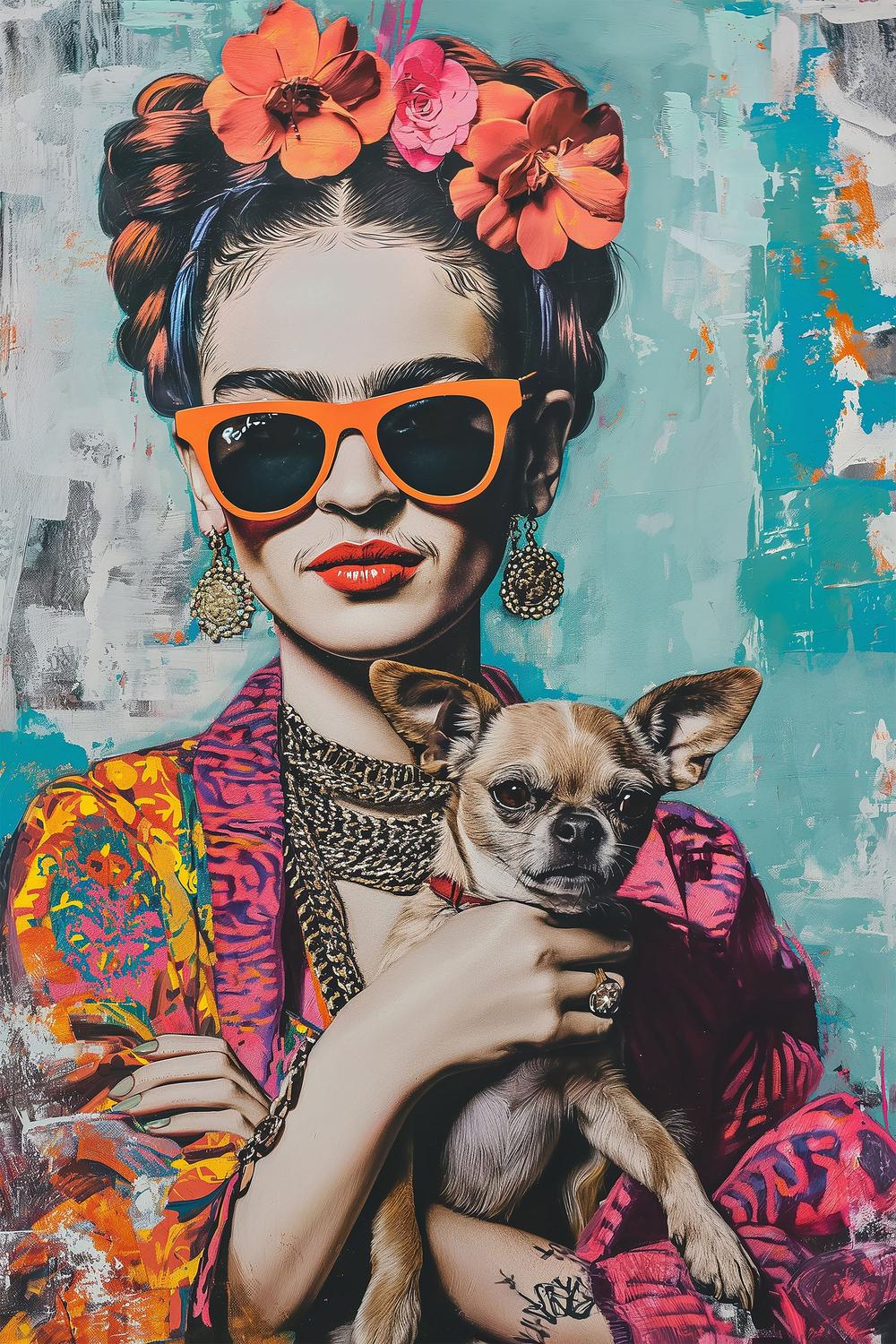 Colorful Portrait Chihuahua-by-SHANDU-wall-art-print-canvas-poster-framed-Gioia