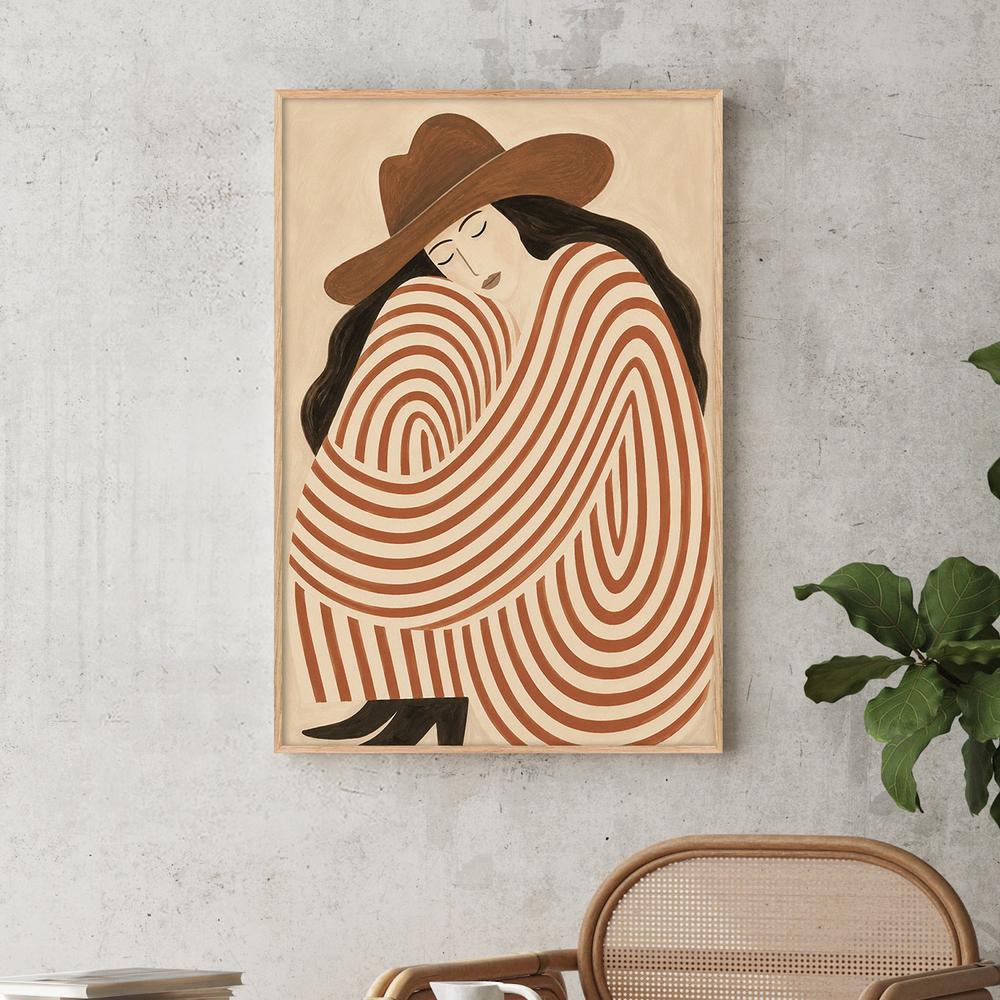 Cowgirl Spiral-by-Lady Hana-wall-art-print-canvas-poster-framed-Gioia