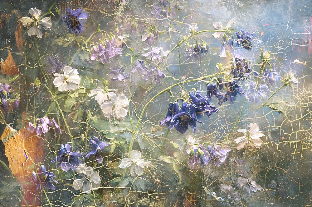 Cracked Vintage Flowers-by-Rafal Kulik-wall-art-print-canvas-poster-framed-Gioia