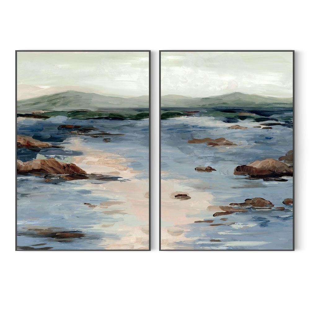 Crashing Tides, Style A & B, Set Of 2-by-Jacob Q-wall-art-print-canvas-poster-framed-Gioia
