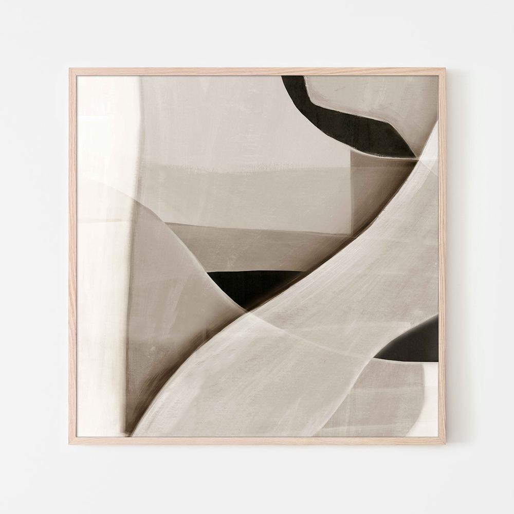 Curved Forms in Minimal Tones-by-Emma Peal-wall-art-print-canvas-poster-framed-Gioia