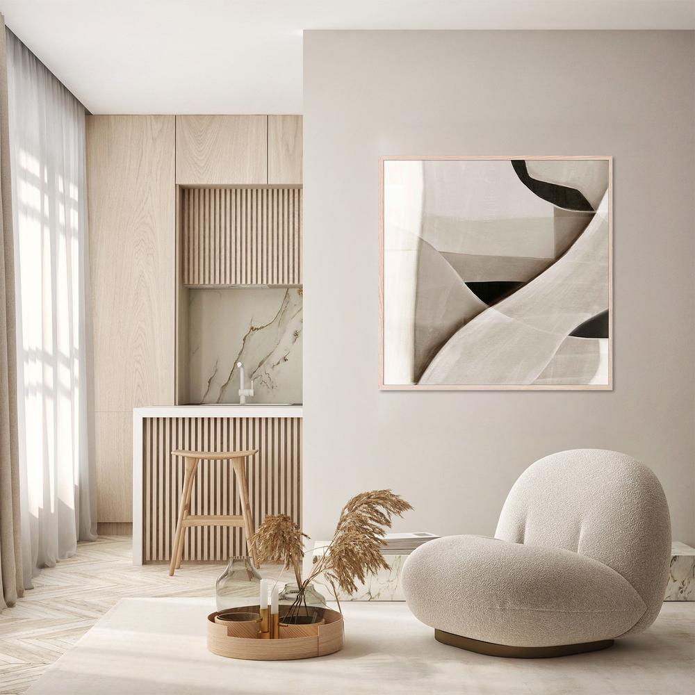 Curved Forms in Minimal Tones-by-Emma Peal-wall-art-print-canvas-poster-framed-Gioia