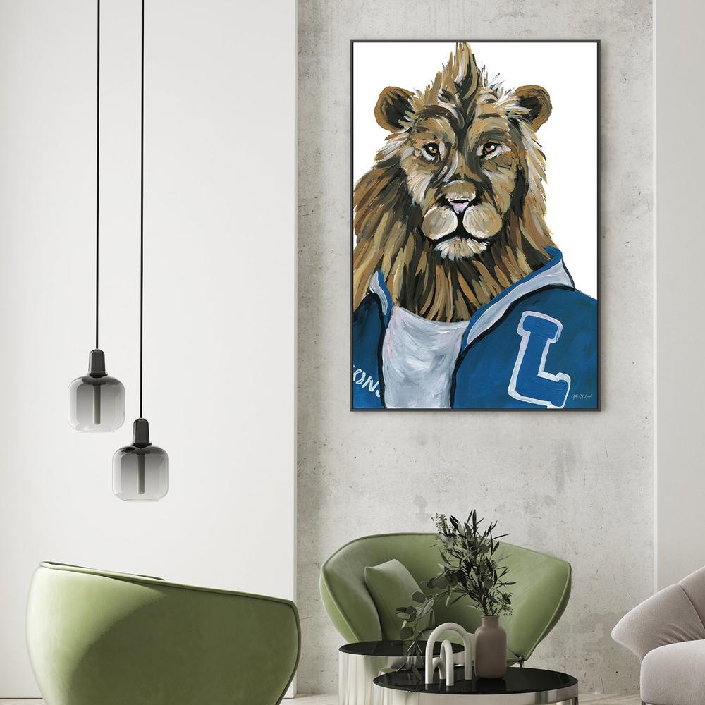 Letterman Lion-by-Yvette St. Amant-wall-art-print-canvas-poster-framed-Gioia