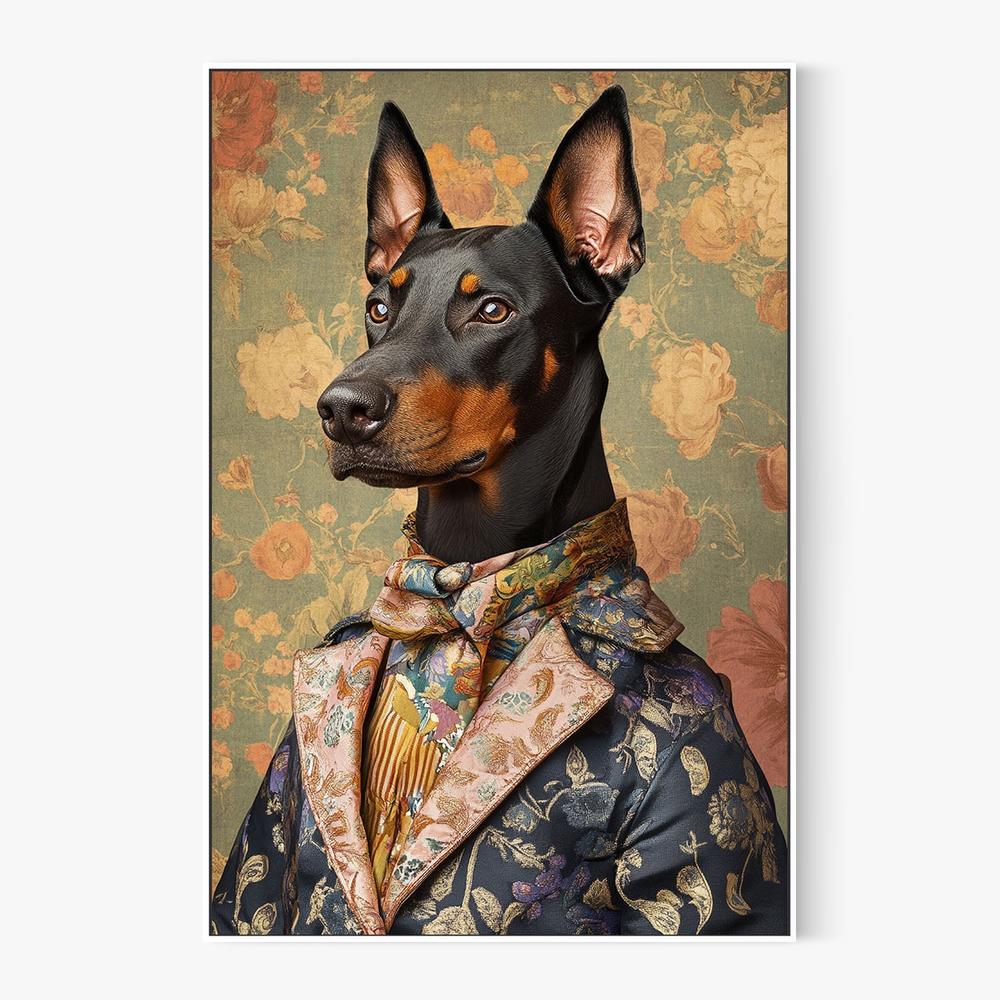 Dapper Doberman Gentleman-by-SHANDU-wall-art-print-canvas-poster-framed-Gioia