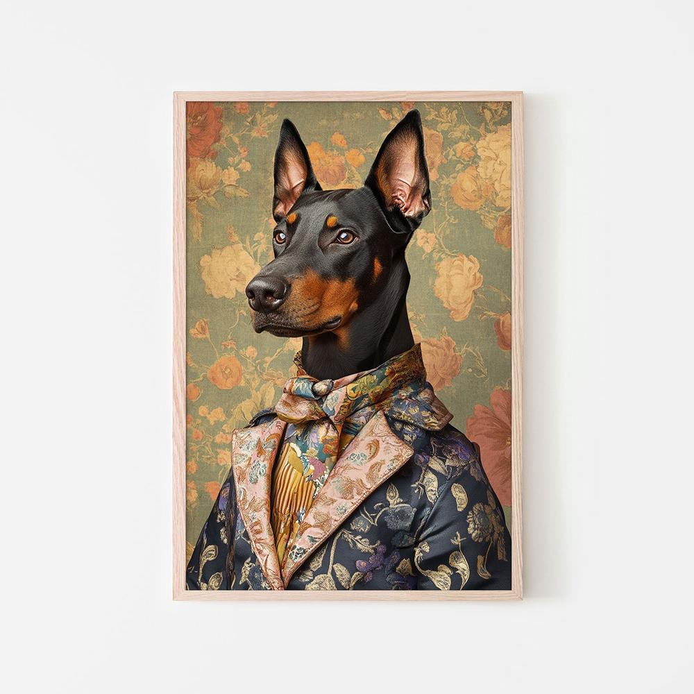 Dapper Doberman Gentleman-by-SHANDU-wall-art-print-canvas-poster-framed-Gioia