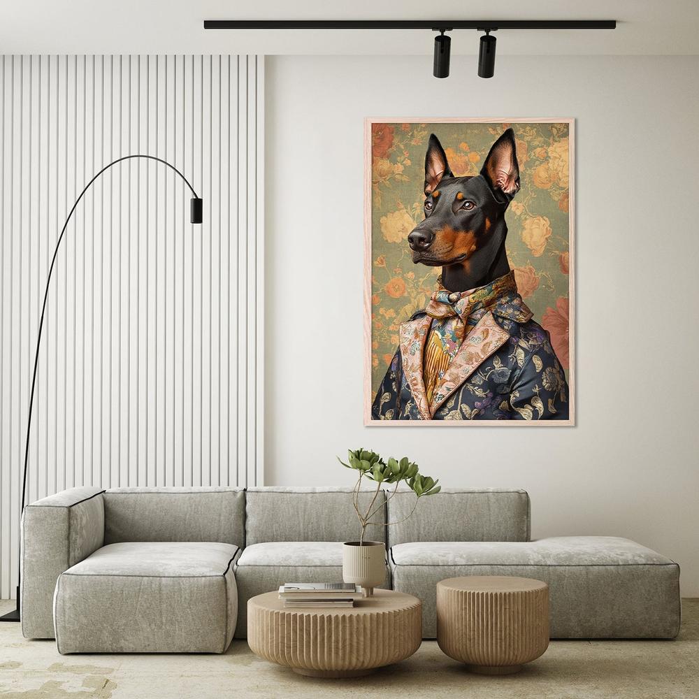 Dapper Doberman Gentleman-by-SHANDU-wall-art-print-canvas-poster-framed-Gioia