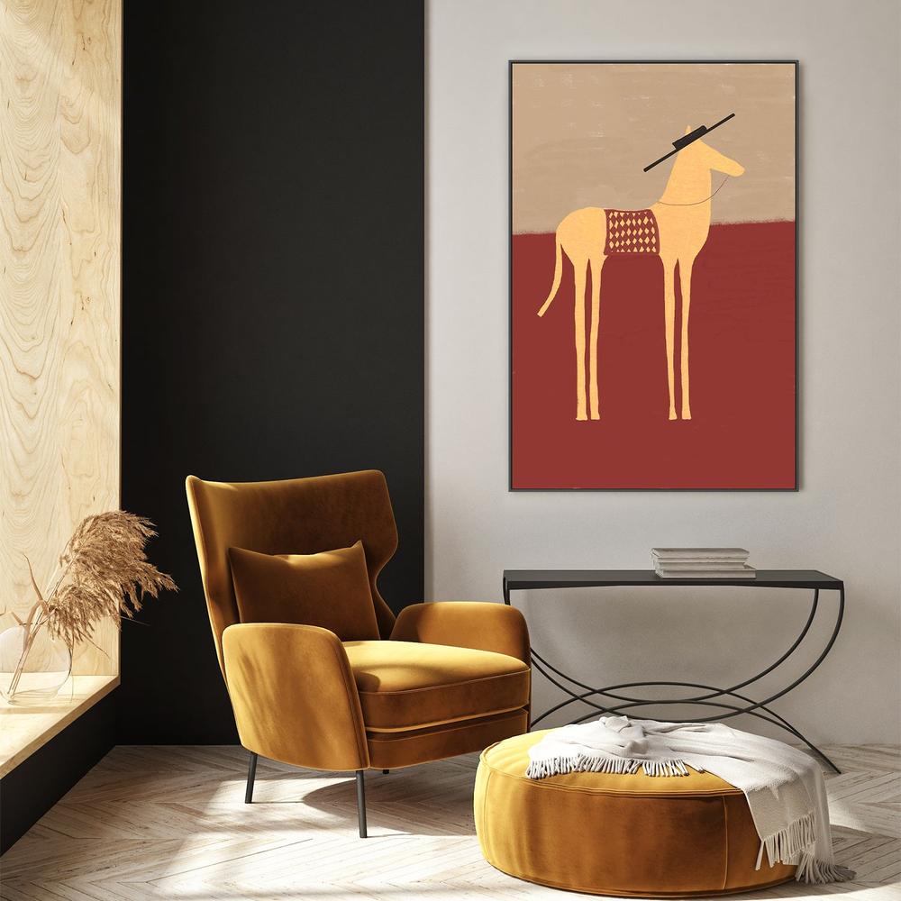 Desert Horse with Sombrero-by-The Art Concept-wall-art-print-canvas-poster-framed-Gioia