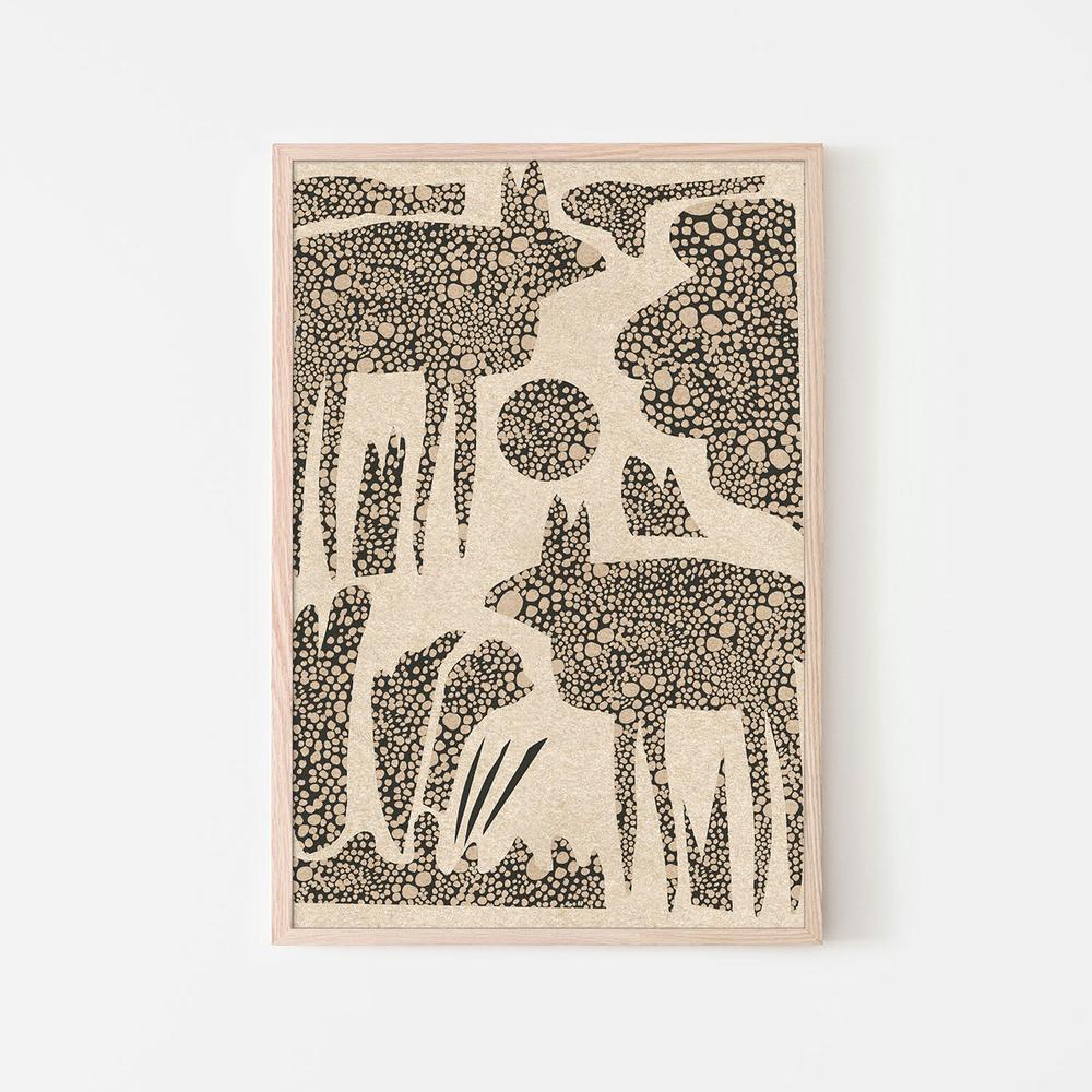 wall-art-print-canvas-poster-framed-Dotted Desert Wildlife-6