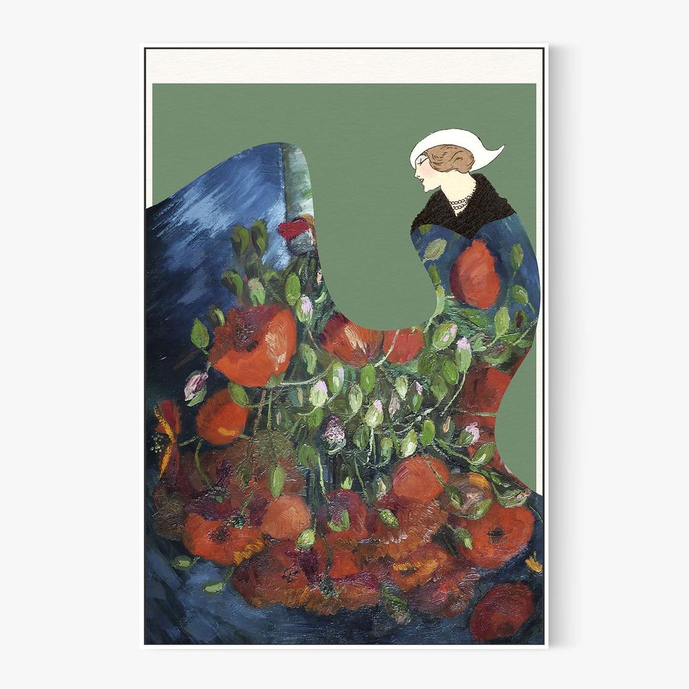 Elegant Floral Woman-by-Wild Violets-wall-art-print-canvas-poster-framed-Gioia