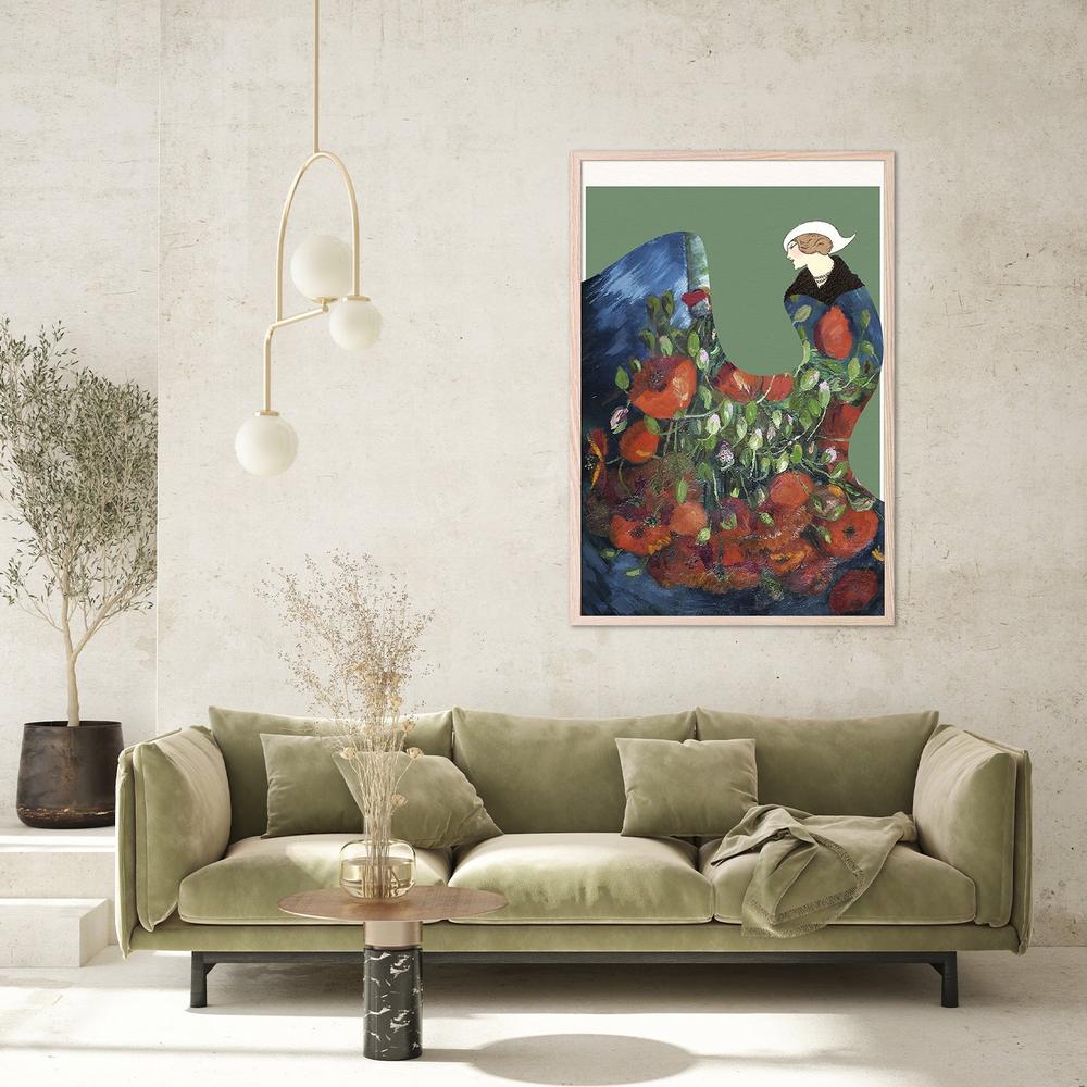 Elegant Floral Woman-by-Wild Violets-wall-art-print-canvas-poster-framed-Gioia