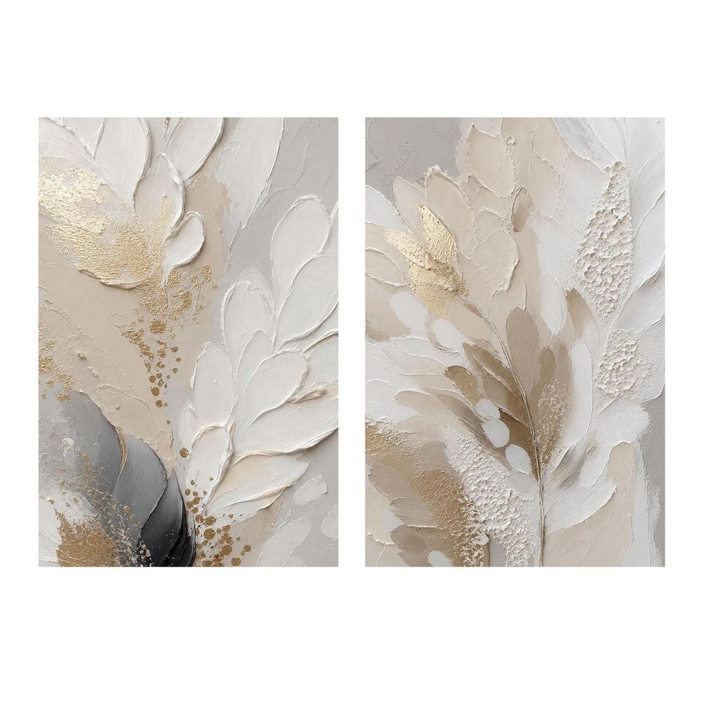 Feather Petal, Style A & B, Set Of 2-by-Bella Eve-wall-art-print-canvas-poster-framed-Gioia