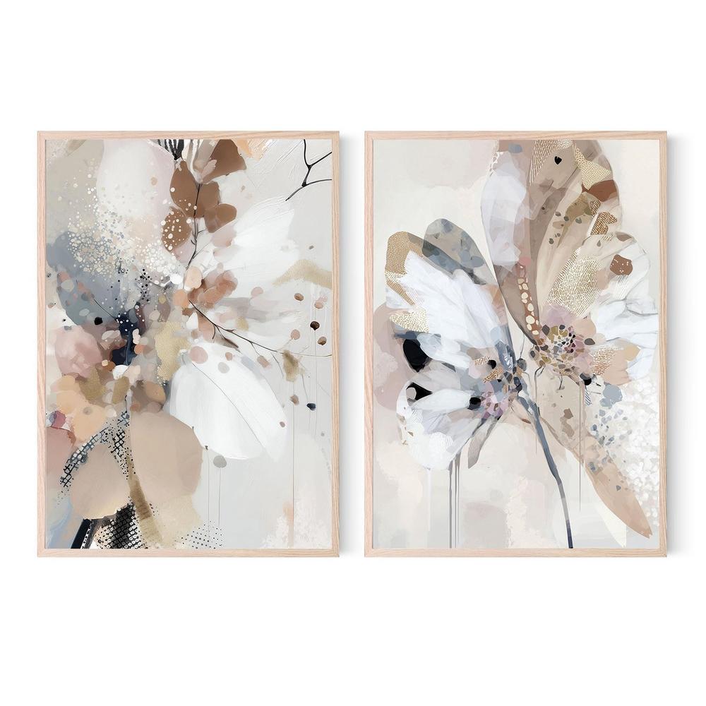 Floral Confetti , Trio, Style A & B, Set Of 2-by-Bella Eve-wall-art-print-canvas-poster-framed-Gioia