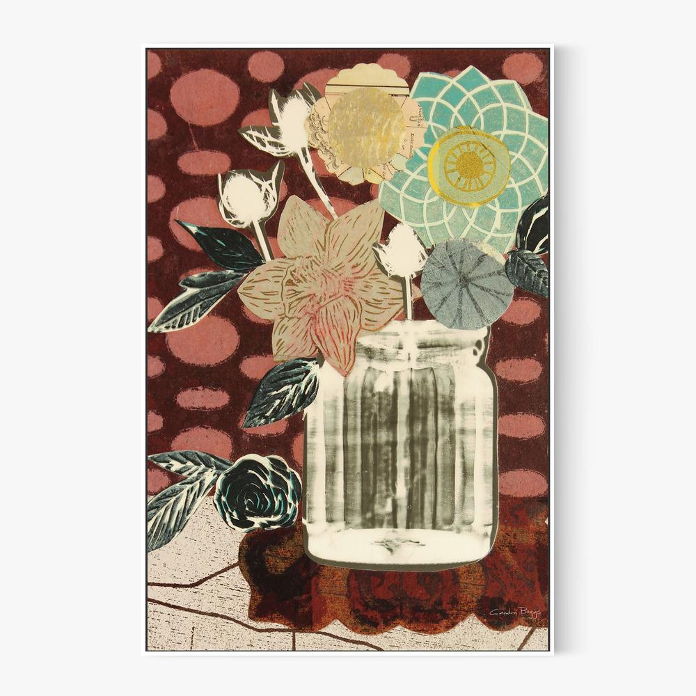 Floral Fling, Style A, Cream-by-Candra Boggs-wall-art-print-canvas-poster-framed-Gioia