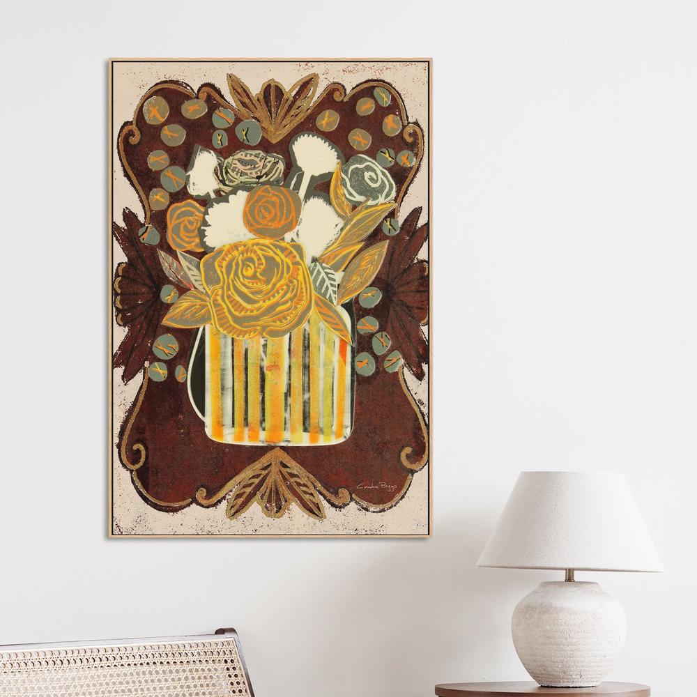 Floral Fling, Style B, Cream-by-Candra Boggs-wall-art-print-canvas-poster-framed-Gioia