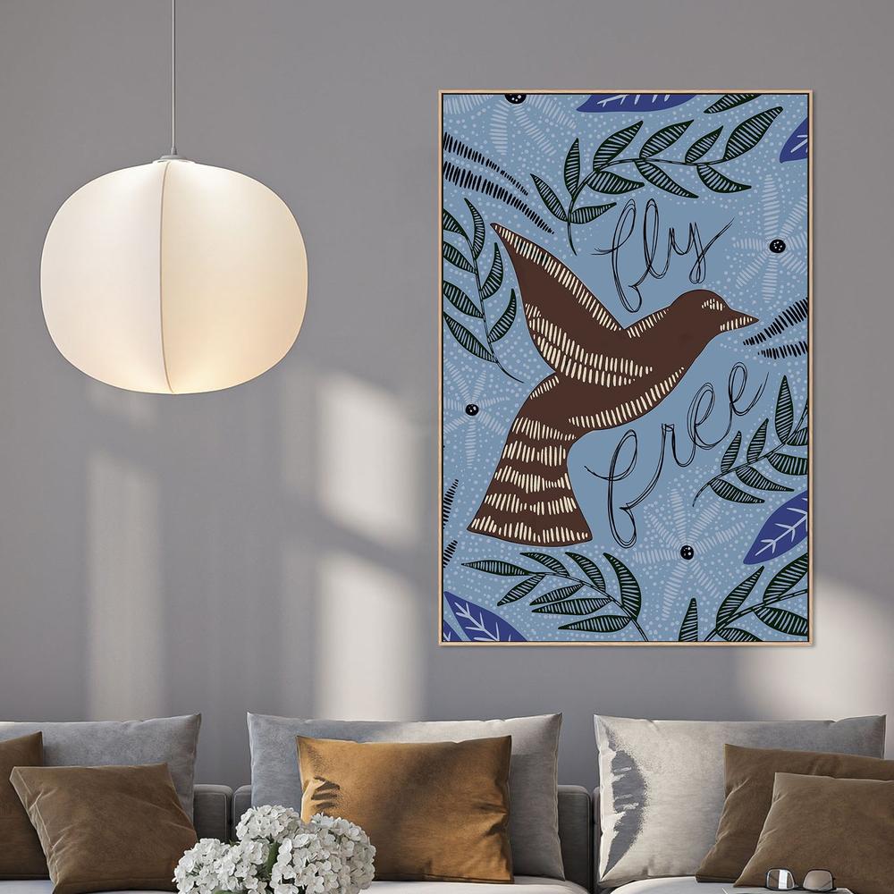 Fly Free, Blue Tone-by-Emily Wood-wall-art-print-canvas-poster-framed-Gioia