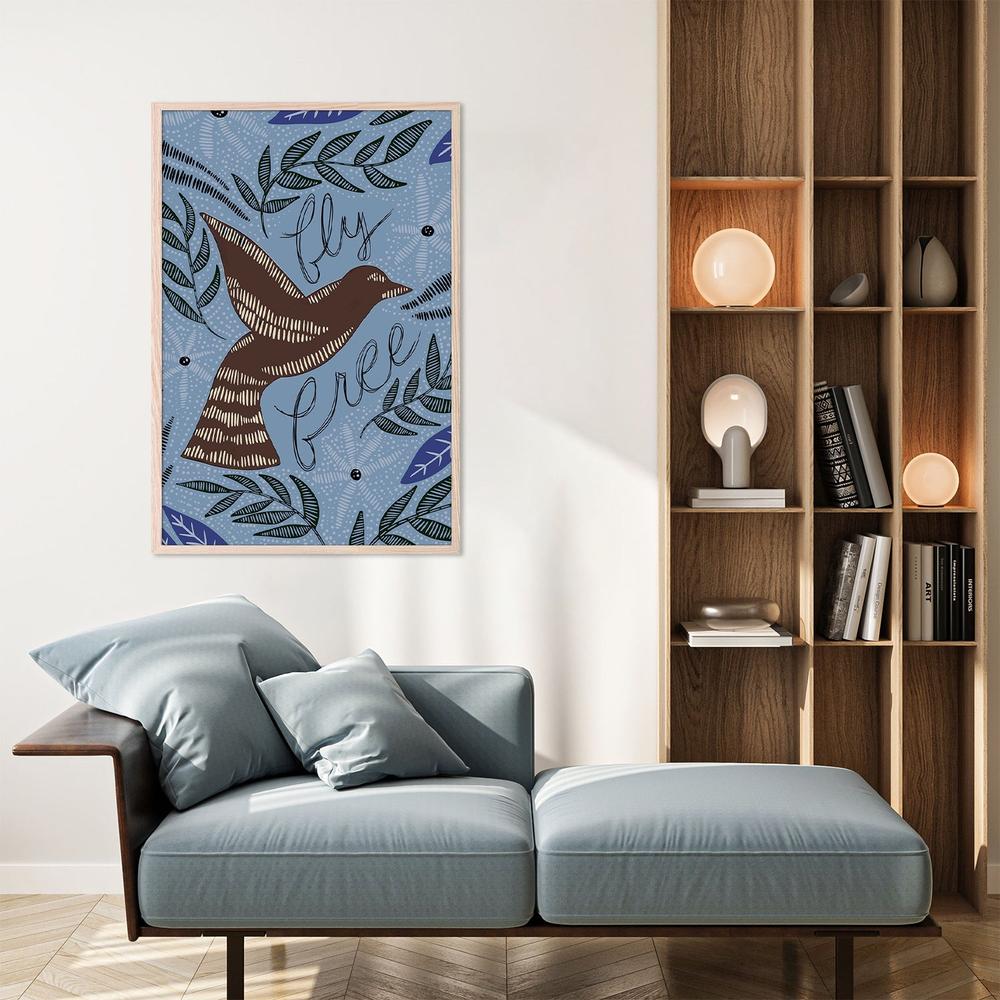 Fly Free, Blue Tone-by-Emily Wood-wall-art-print-canvas-poster-framed-Gioia