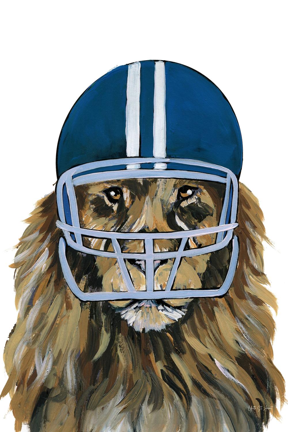 Football Lion-by-Yvette St. Amant-wall-art-print-canvas-poster-framed-Gioia