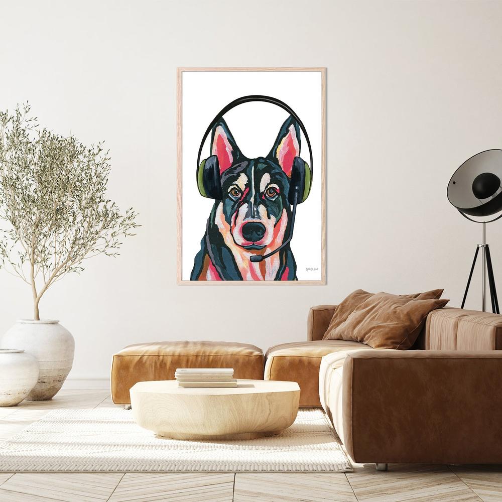 Gaming Husky-by-Yvette St. Amant-wall-art-print-canvas-poster-framed-Gioia