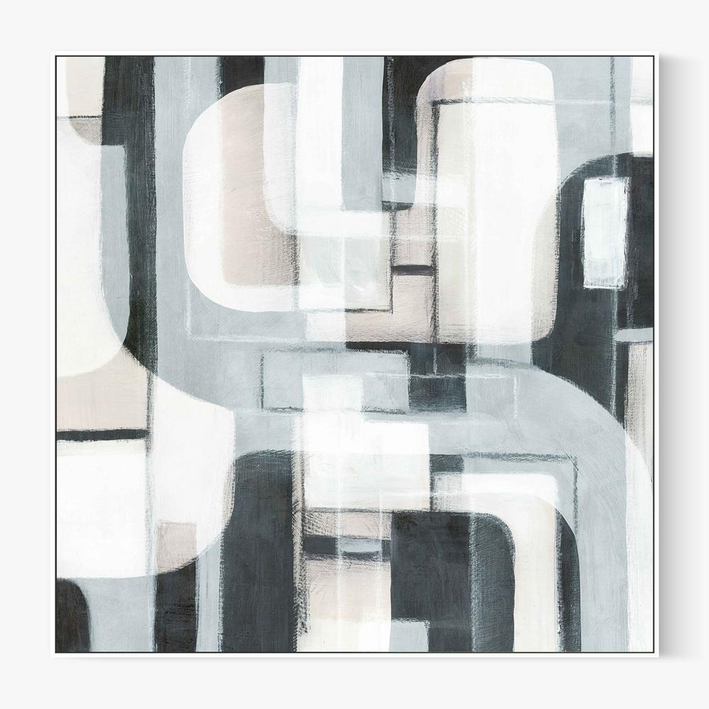 Geometric Balance in Monochrome Harmony, Style B-by-Emma Peal-wall-art-print-canvas-poster-framed-Gioia